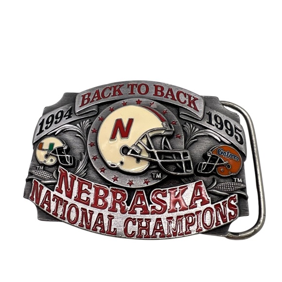 Vtg Limited edition Nebraska Cornhuskers 1994-1995 National Champion belt buckle - Picture 9 of 14